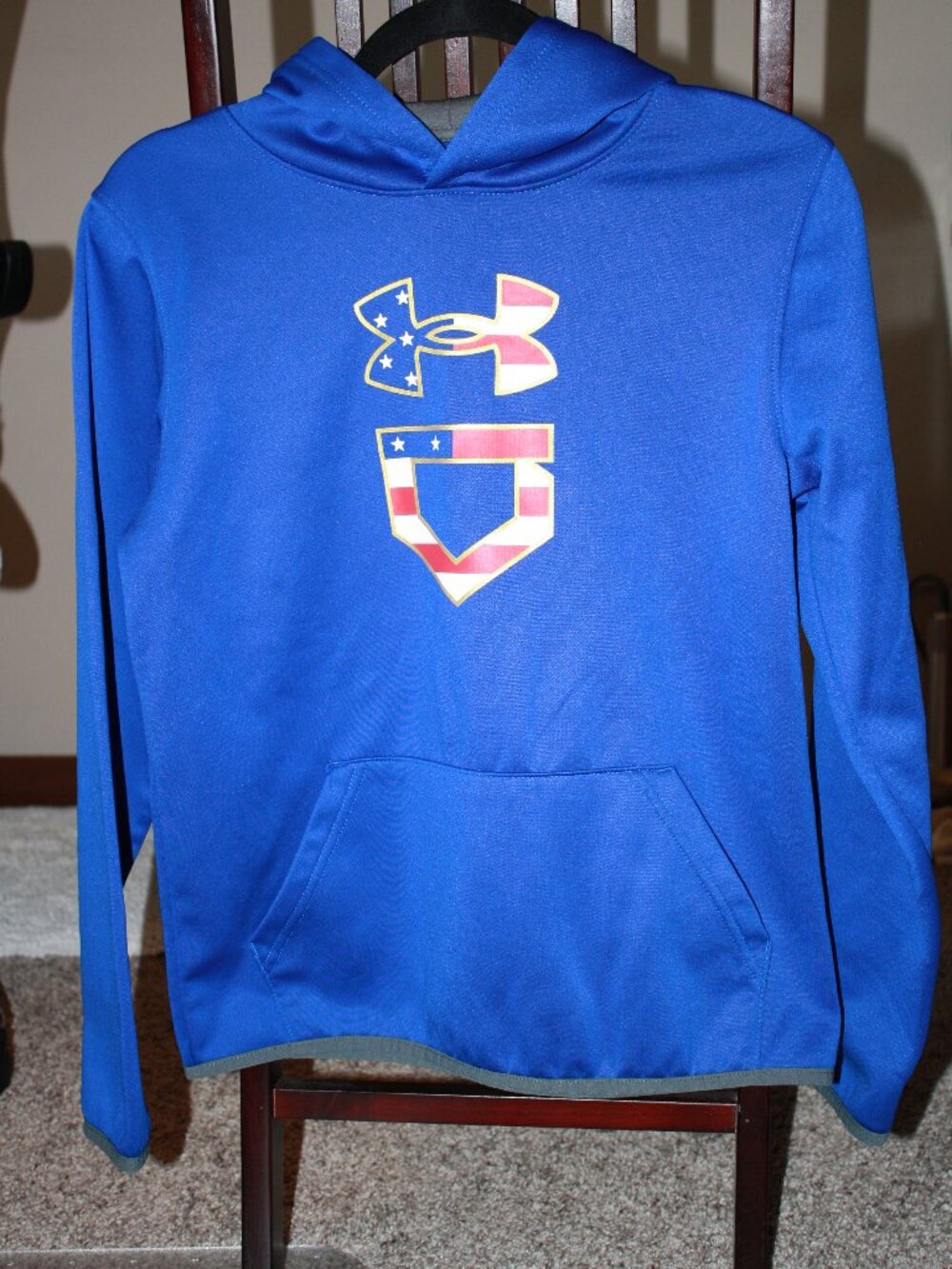 Under Armour, boys Hoodie, Royal Blue, Size YL